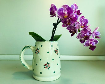 Vintage large cup - Cup for vase - Gup for vilagge decor - Large hand painted mug