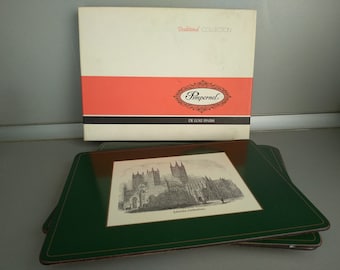 Juego de 6 posavasos vintage de corcho, juego de 6 posavasos de corcho británicos, posavasos de corcho de Inglaterra, posavasos vintage de corcho, posavasos de corcho con diferentes motivos