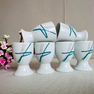 Set of 6 porcelain eggs cups - Egg cup - Easter eggs cups (9)