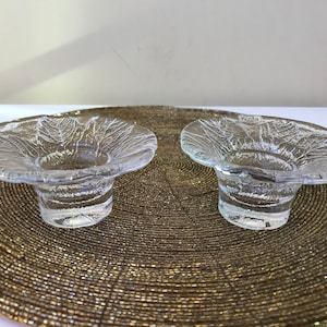 KOSTA BODA クリスタル キャンドルホルダー - ヴィンテージ コスタ ガラス キャンドルスティック 2 個セット - ハンドメイド コスタ スウェーデン ガラス キャンドルホルダー - スカンジナビア風装飾