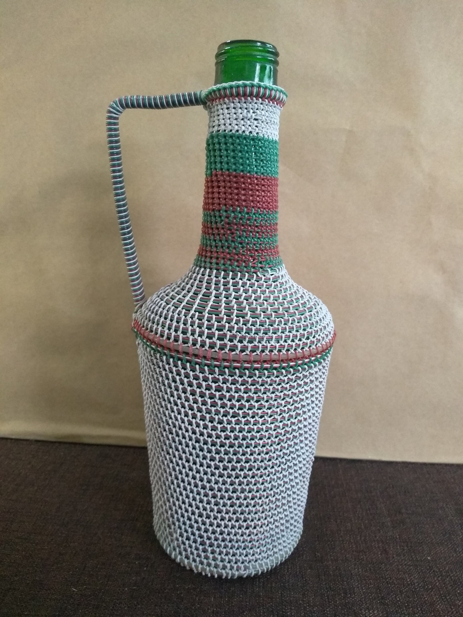 Wicker Bottle Vintage Wrapped Bottle Vintage Glass Bottle Etsy