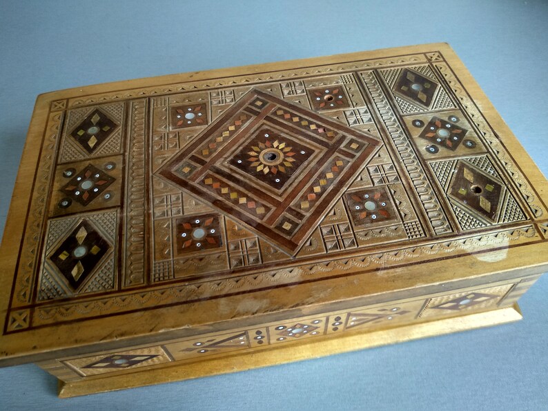 Handmade Wooden Box Wooden box Vintage wooden box Vintage large wooden box