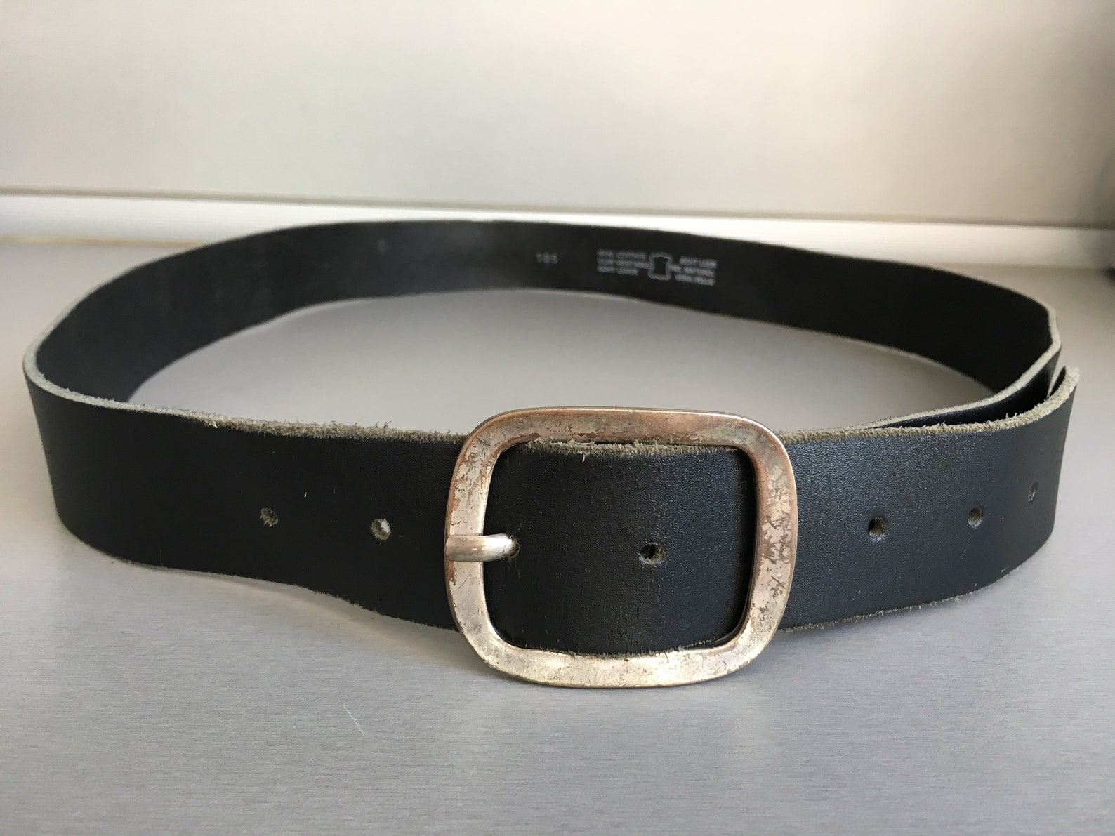 Vintage Vera Pelle genuine leather belt Black genuine | Etsy