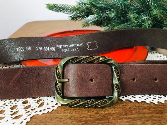 Vintage Vera Pelle genuine leather belt - Brown g… - image 2