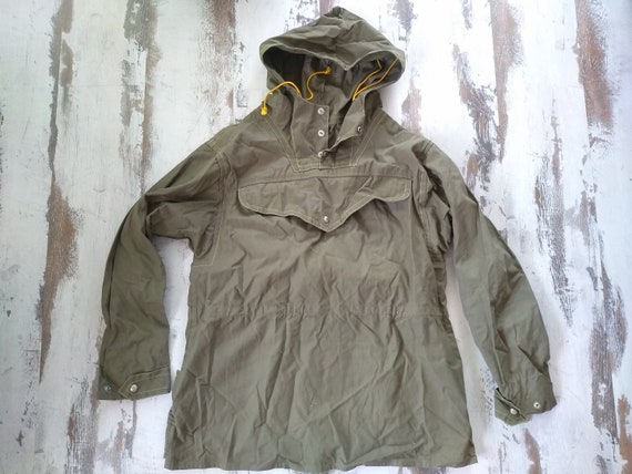 Vintage canvas jacket - Vintage anorak - Old green
