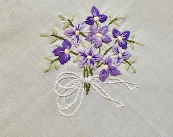 ヴィンテージハンドメイド刺繍クロスステッチ夏の花のテーブルクロス