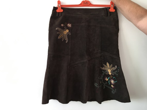 Vintage natural suede skirt - Vintage skirt - Retr