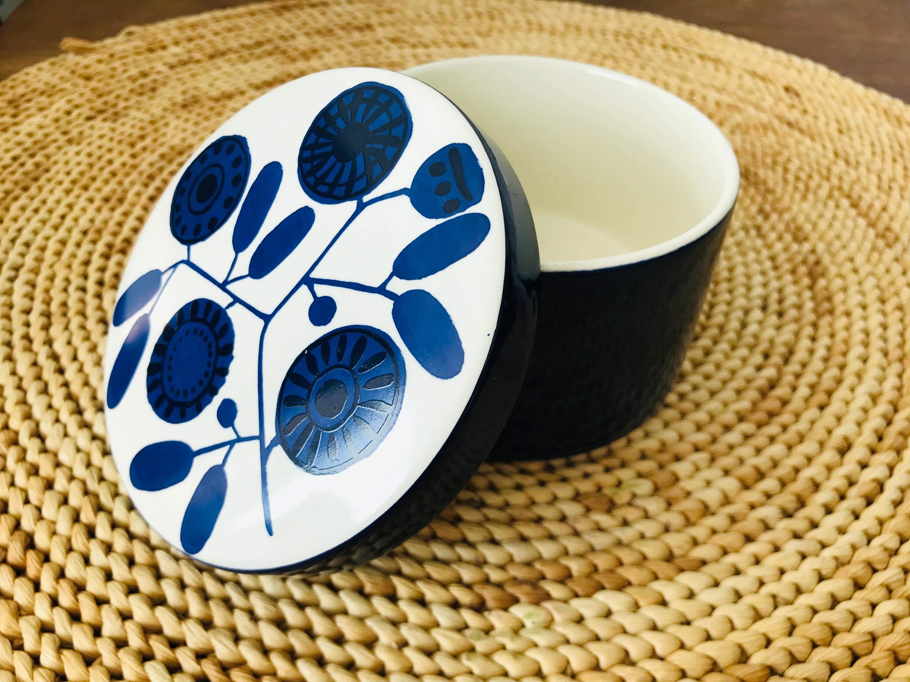 VOLTA STOCKHOLM モビール 青 Vintage Melitta Stockholm Sugar Bowl - Melitta Side Blue Sunflower