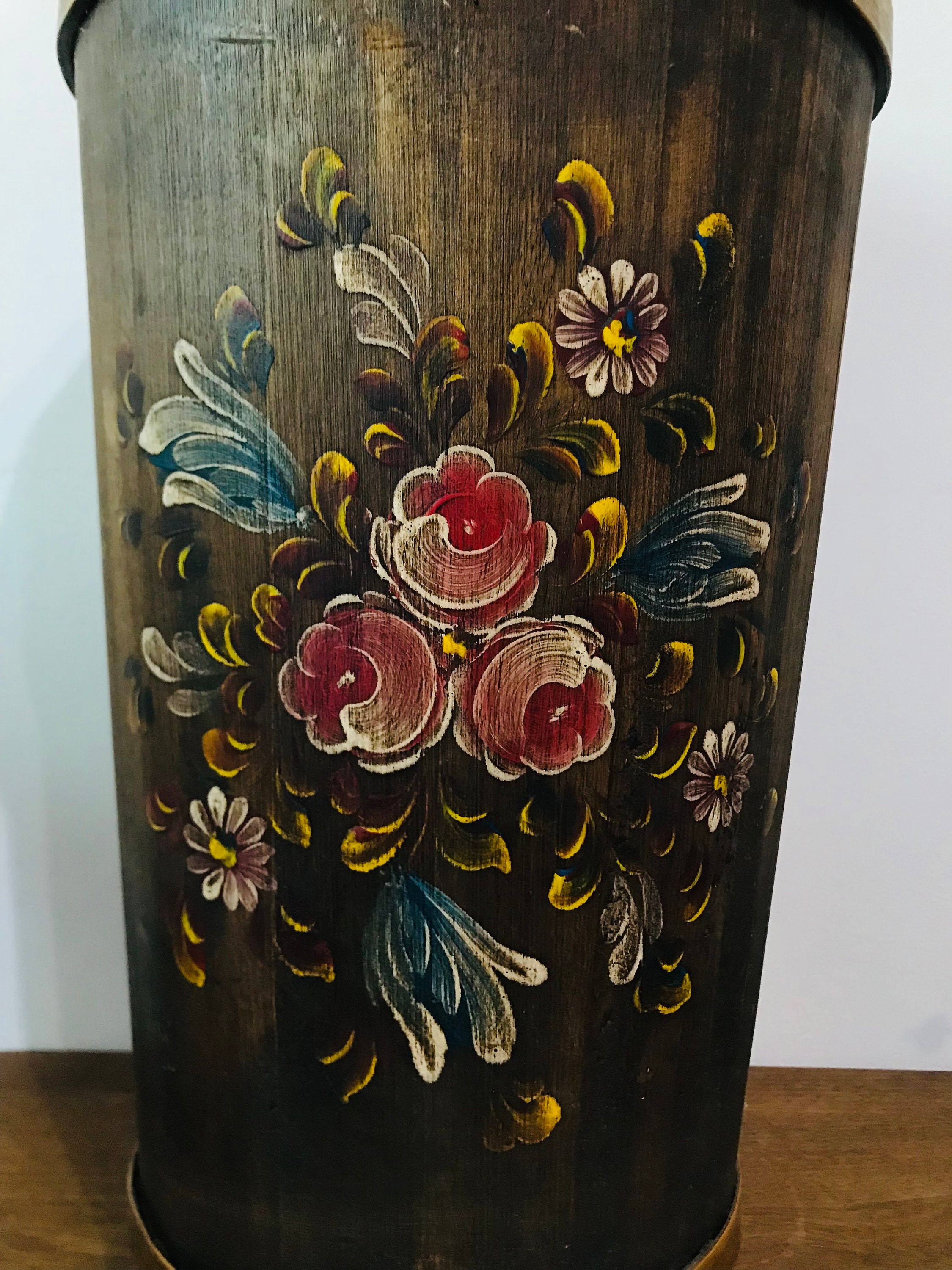 paragüero vintage de madera pintado a mano. ale - Buy Other vintage objects  for decoration on todocoleccion