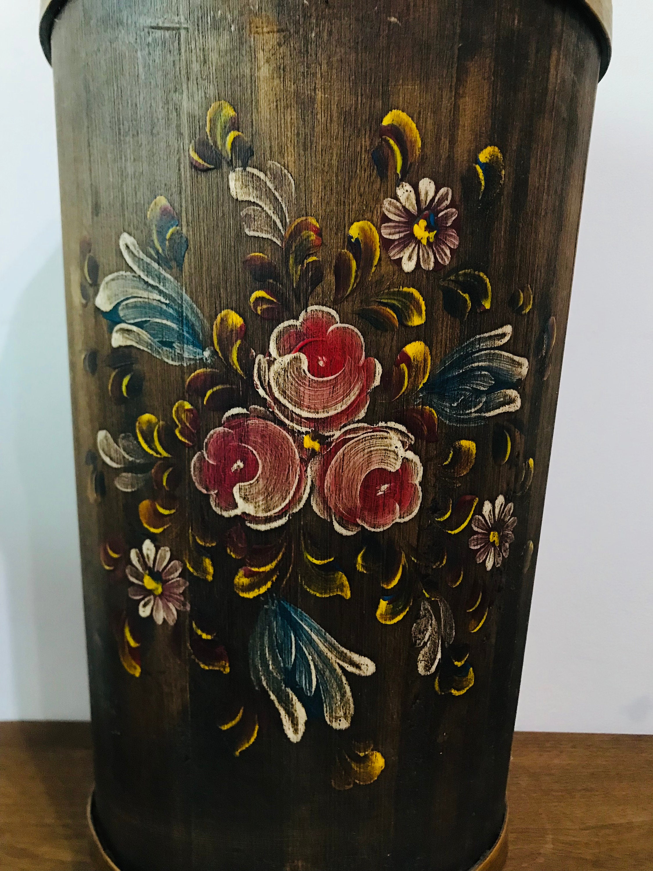 Umbrella Stand, Umbrella Stand Hand-Painted Ceramic Retro
