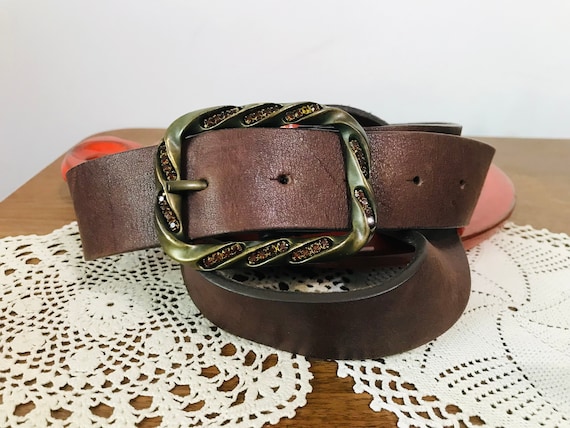 Vintage Vera Pelle genuine leather belt - Brown g… - image 1