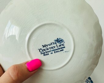 Myotts Country Life カントリーライフ 皿 3枚セット Vintage Myotts Country Life Set of 3 Plate - Myotts Blue Country