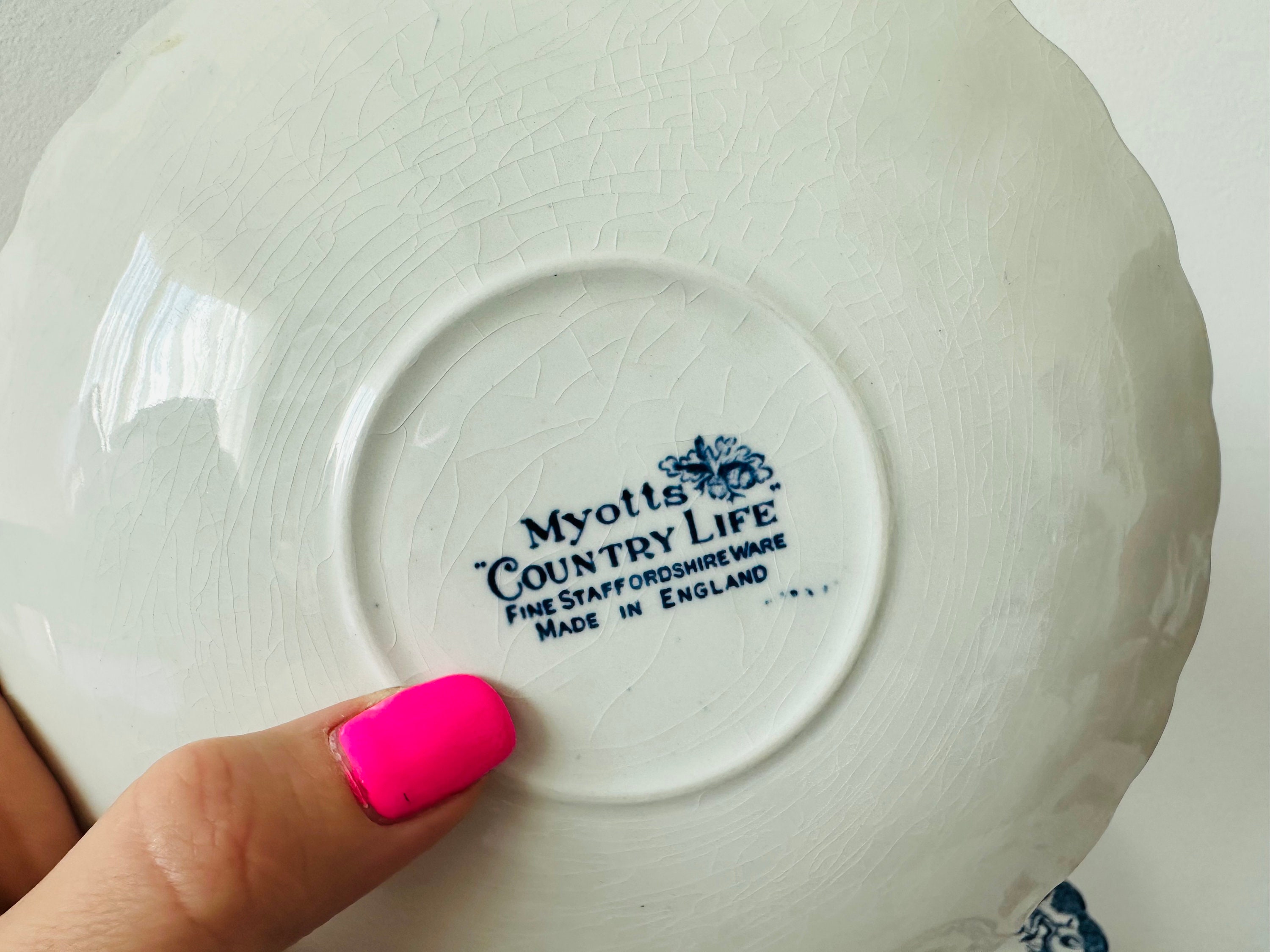 Vintage Myotts Country Life Set of 3 Plate - Myotts Blue Country