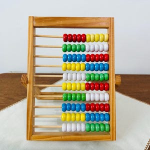 Ábaco de madera - Ábaco educativo - Calculadora antigua - Ábaco de madera (2)