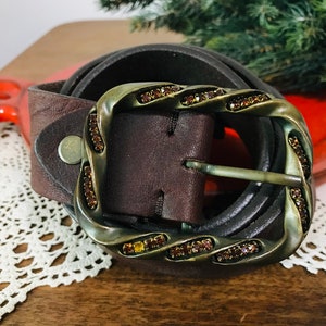 Vintage Vera Pelle genuine leather belt Brown genuine leather belt image 6