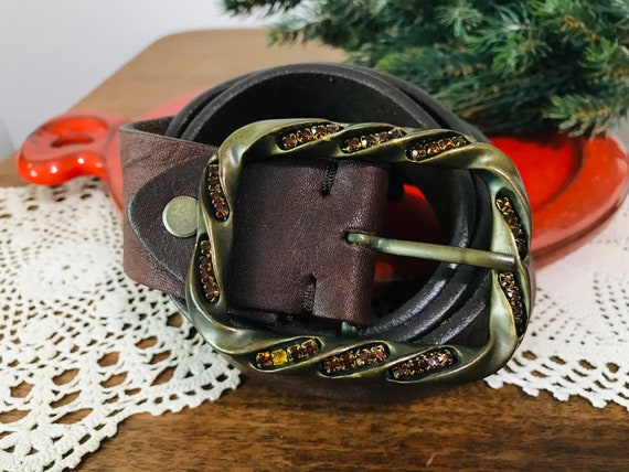 Vintage Vera Pelle genuine leather belt - Brown g… - image 6