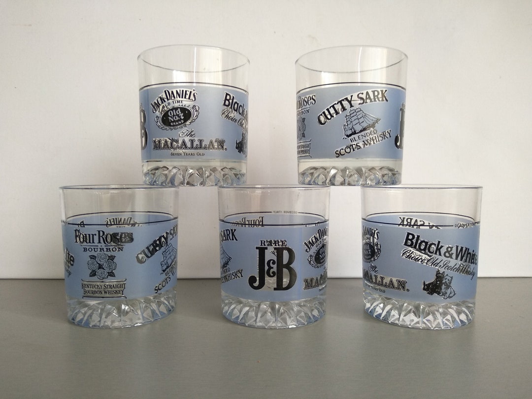 Whiskey Glasses Vintage Drinking Glasses Set of 5 Sherry Etsy