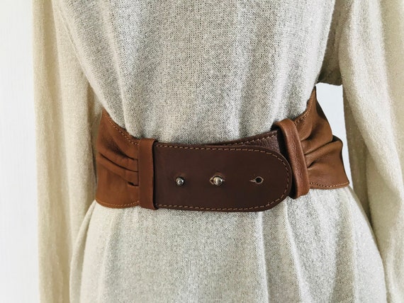 Vintage Bruuns Bazaar Genuine Leather Belt - Vintage Wide