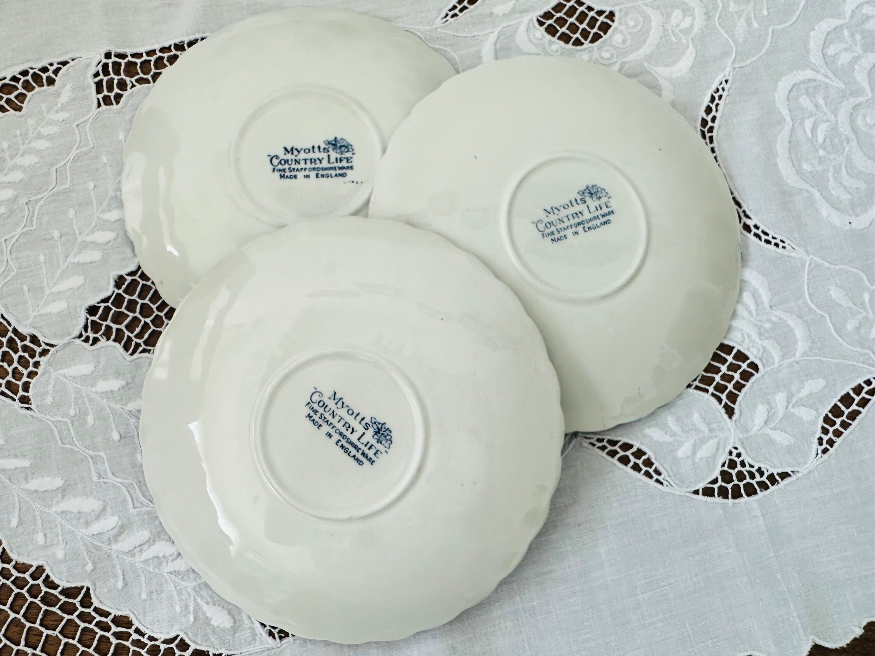 Myotts Country Life カントリーライフ 皿 3枚セット Vintage Myotts Country Life Set of 3 Plate - Myotts Blue Country
