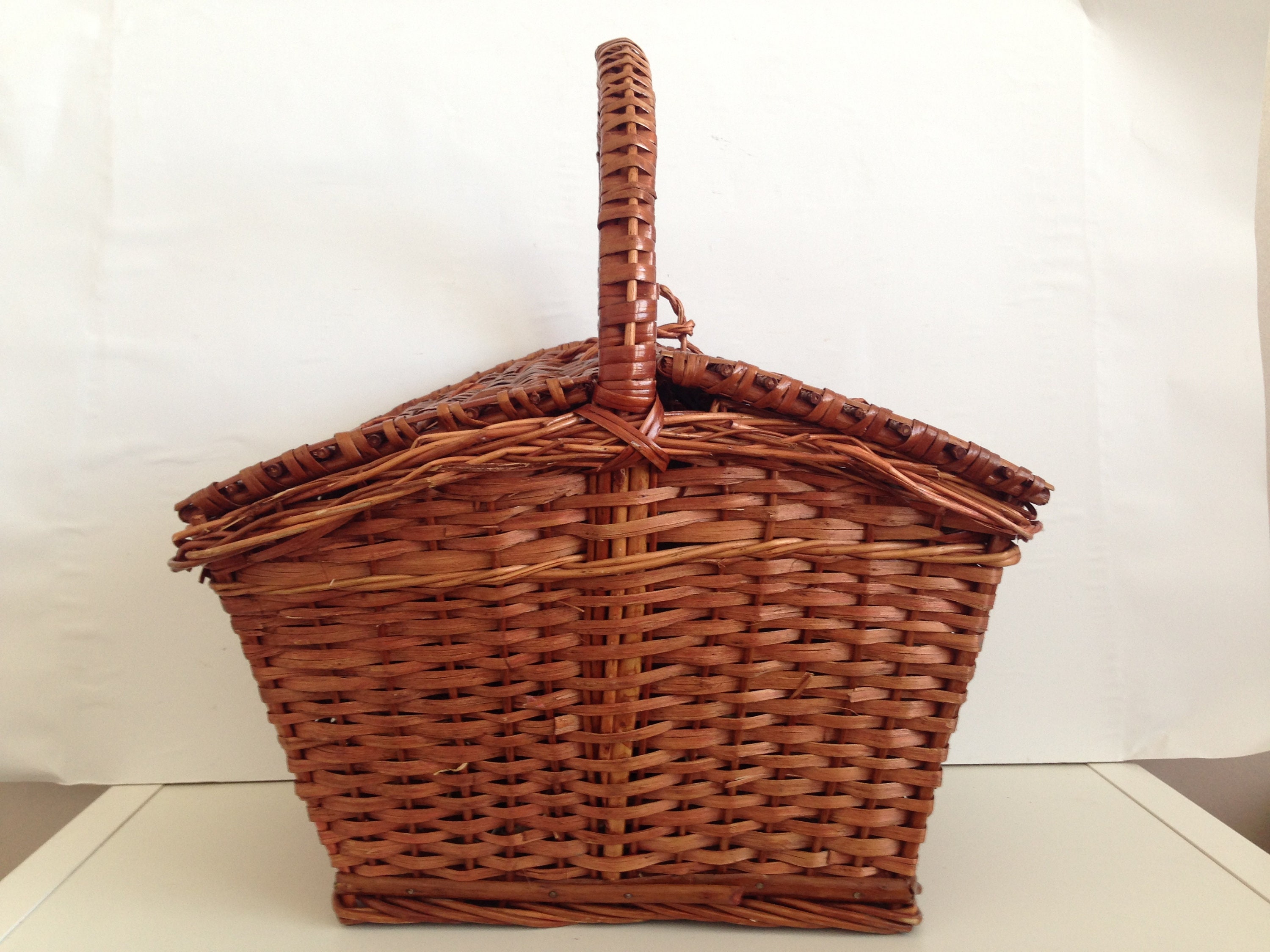 Straw picnic basket Large wicker basket Large picnic | Etsy