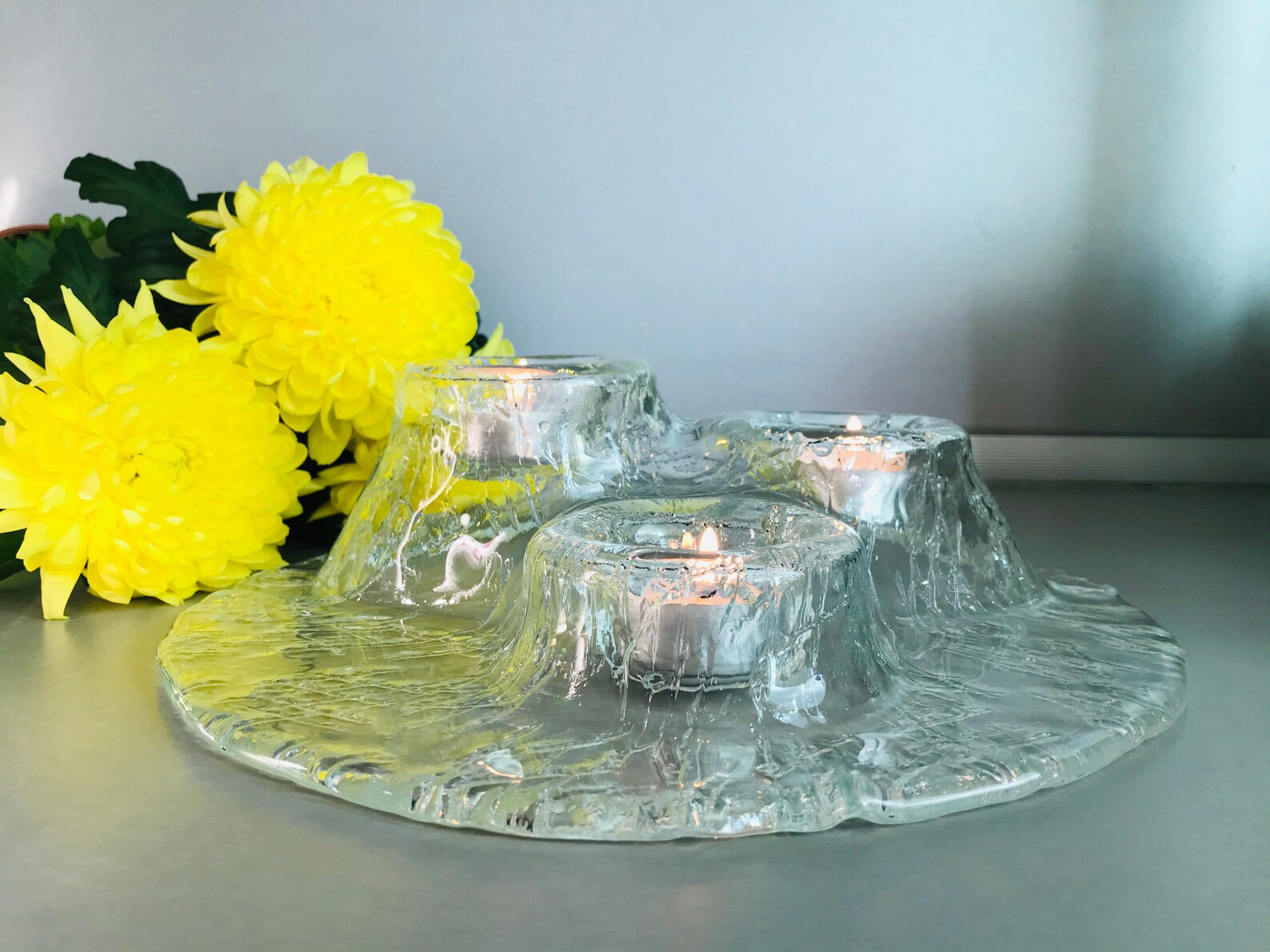 Vintage Muurla Candlestick Meri Lasi Volcano Candle Holder Etsy Canada