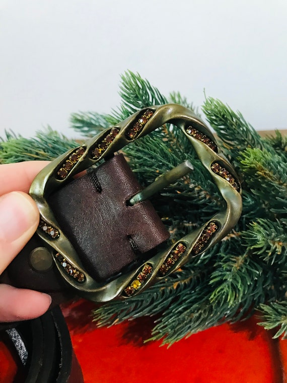 Vintage Vera Pelle genuine leather belt - Brown g… - image 5