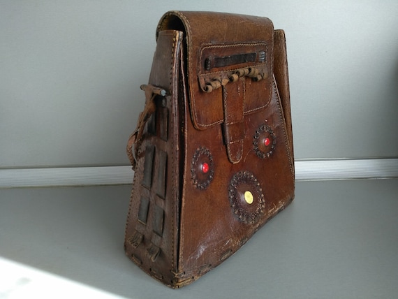 Vintage Bag Of Genuine Calfskin - Retro leather b… - image 2