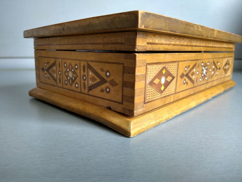 Handmade Wooden Box Wooden box Vintage wooden box Vintage large wooden box