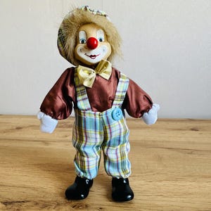 Bambola clown in ceramica vintage - Bambole clown - Bambole clown con viso e scarpe in ceramica - (13)