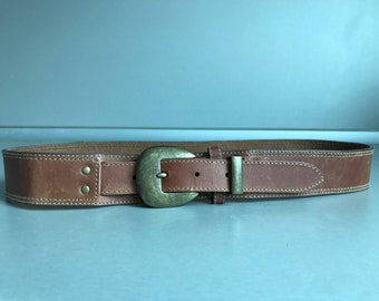 Vintage Wide Leather Belt for Women – EDC by Esprit - Etsy display picture 3