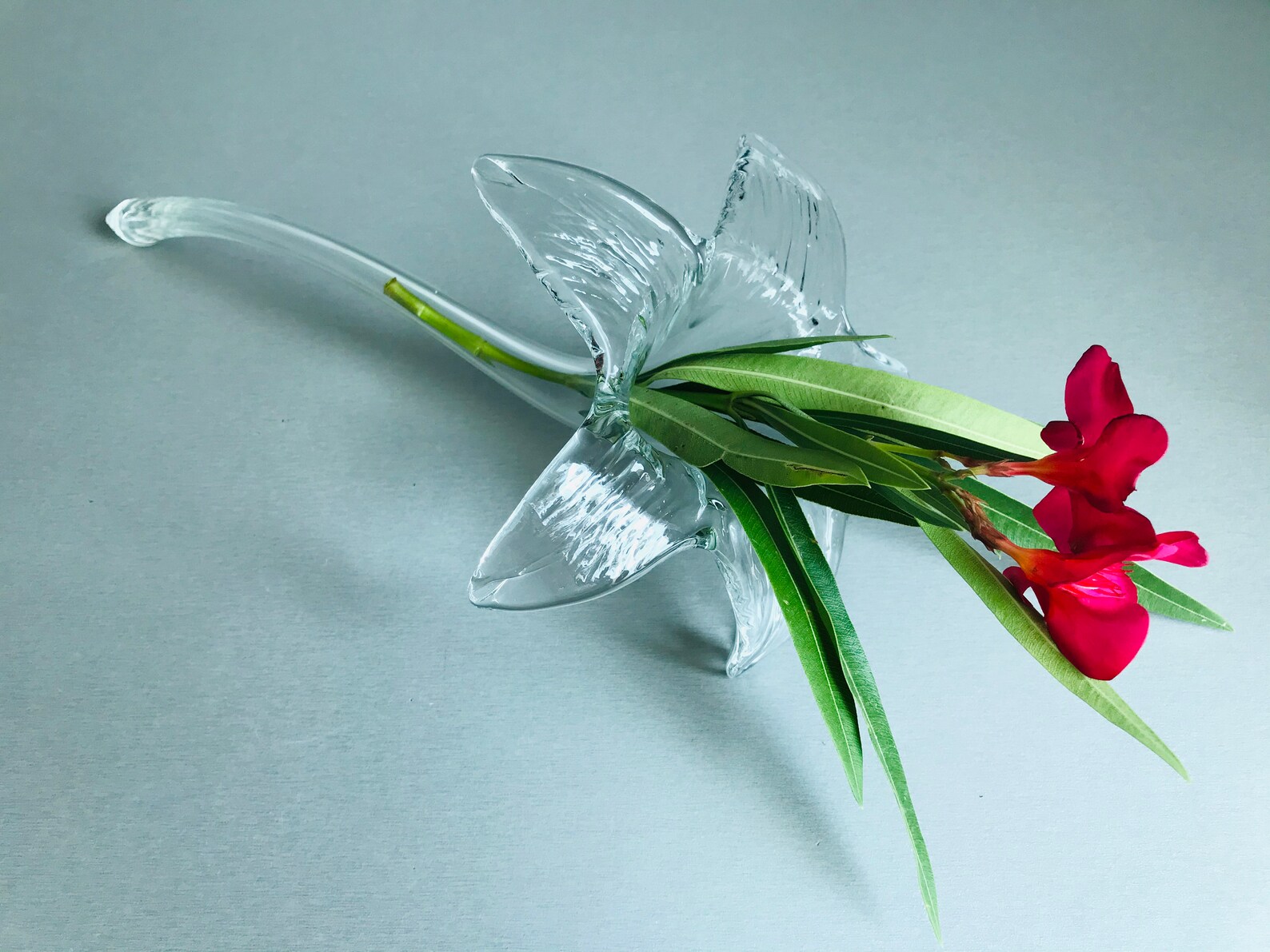 Art Glass Flower Art Glass Flower Bud Vase Art Glass Lily Etsy