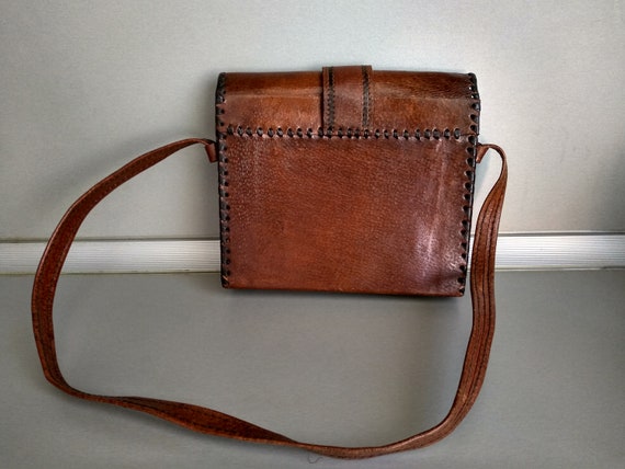 Vintage Bag Of Genuine Calfskin - Retro leather b… - image 10