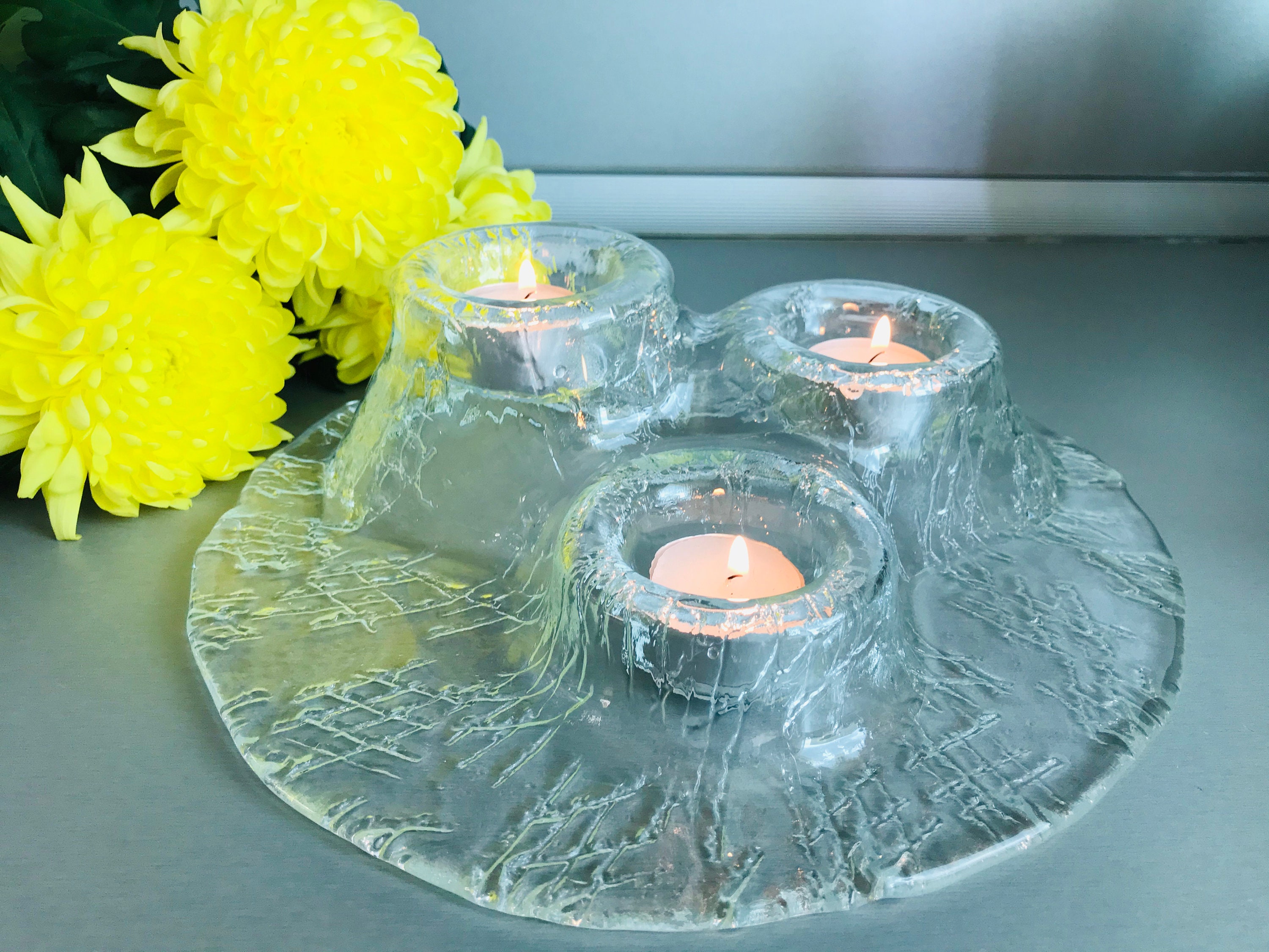 Vintage Muurla Candlestick Meri Lasi Volcano Candle Holder Etsy