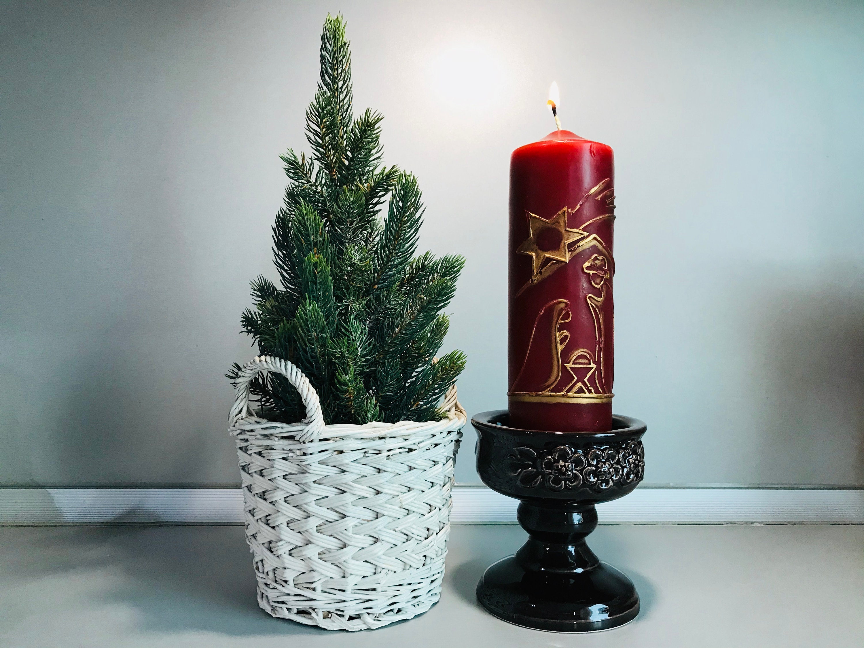 Vintage Rosa Ljung ceramic brown candle holder