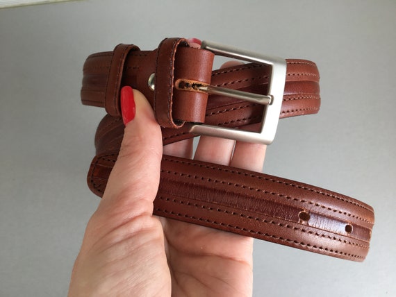 Never Used - CUIR VERITABLE Genuine Leather Dark Brown Belt  display picture 2