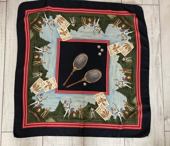 BREUER 100% silk scarf - Tennis club silk scarf -