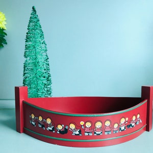 Vintage Kari Trestakk Aufbewahrungsbox - Norwegisch von Kari Trestakk - Schwedischer handbemalter Weihnachtsaufbewahrungskorb aus Holz