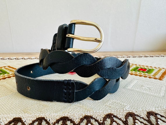 Banana Republic Cow Hair Leather Belt Banana Republic Woven Light Brown Leather Belt NEW | eBay main image 3