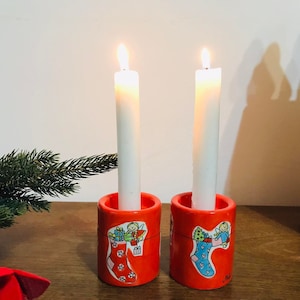 Set of 2 MILA Design candle holder - Christmas candlestick - Mila desing with a smile