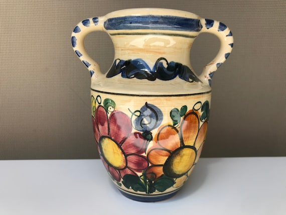 Gollhammer Austria handbemalte und handgefertigte Vase mit Henkeln Vase mit  zwei Henkeln Florale Keramik handgemalte Vase - Etsy Österreich