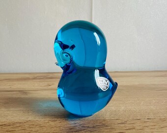 FM Konstglas Ronneby Sweden Blue Glass Bird Sculpture - Etsy