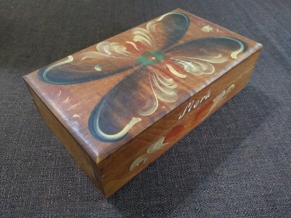 Vintage wooden box - Handmade Wooden Box - Wooden… - image 3