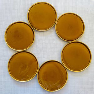 Vintage set of 6 Melitta Kopenhagen plates - Melitta mustard color plate - Stockholm plate by Melitta - (14)