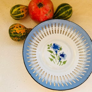 Rustikale Emaille-Schale - Vintage emalierter Obstteller - Vintage Obstschale -