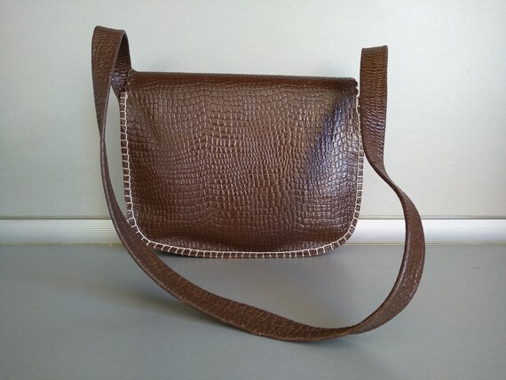 Vintage genuine leather bag - Retro leather bag -… - image 3