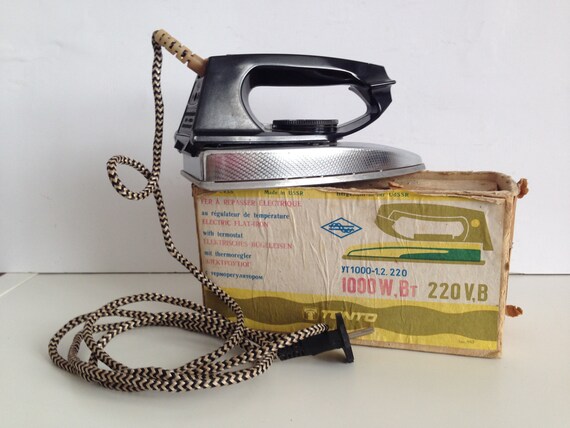 Old iron Home decor. Clothing iron Vintage iron Working iron Electric iron from 60s Electrical iron Retro iron Gift for her
