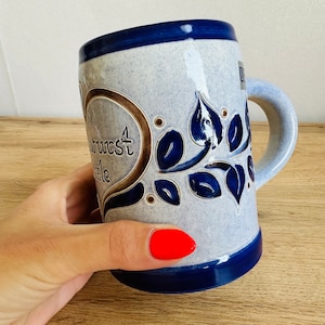 Vintage originele Lerchen handgemaakte bierpul - Duitsland aardewerk bierpul - Duitsland aardewerk bierkroes - Handgemaakte bierpul (3)