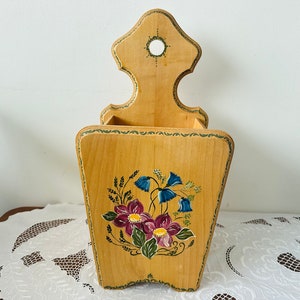 Vintage handbemalter Holzhalter - Handbemalter Holzständer