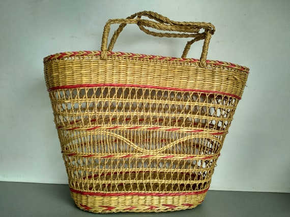 NEVER USED - Straw basket bag - Straw bag - Summer