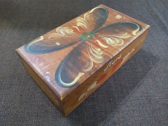 Vintage wooden box - Handmade Wooden Box - Wooden… - image 7